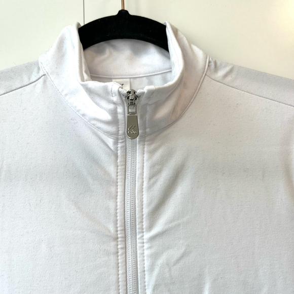 Women's Kyodan Lightweight Full Zip Jacket Size S White Thumbhole Pockets - Picture 6 of 10